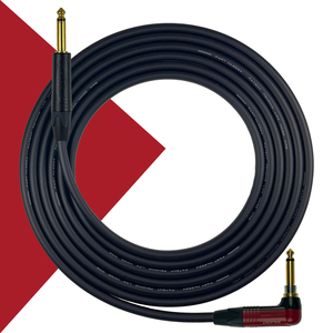 Mogami 2524 Guitar Lead - Instrument Cable with Neutrik Silent Right Angle to Gold Straight jacks