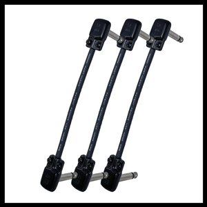 3 Pack Mogami 2319 Pedalboard Patch Lead with SquarePlug SP400 Jacks - Choice of length - BLACK