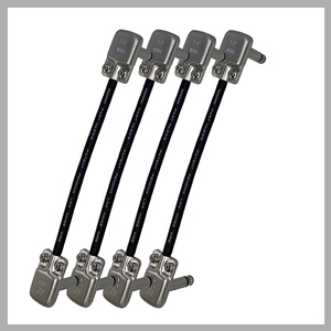 4 Pack Mogami 2319 Pedalboard Patch Lead with SquarePlug SP400 Jacks - Choice of length - SILVER