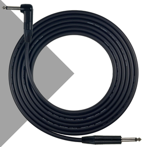 Mogami 2524 Guitar Lead - instrument Cable with Neutrik Nickel plated Straight to Right Angle jacks