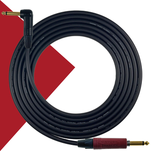 Mogami 2524 Guitar Lead - Instrument Cable with Neutrik Silent Straight to Gold Right Angle jacks