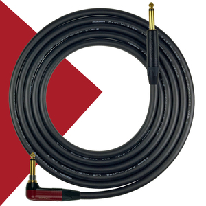 Mogami 3368 Guitar Lead - Instrument Cable with Neutrik Silent Right Angle to Gold Straight jacks